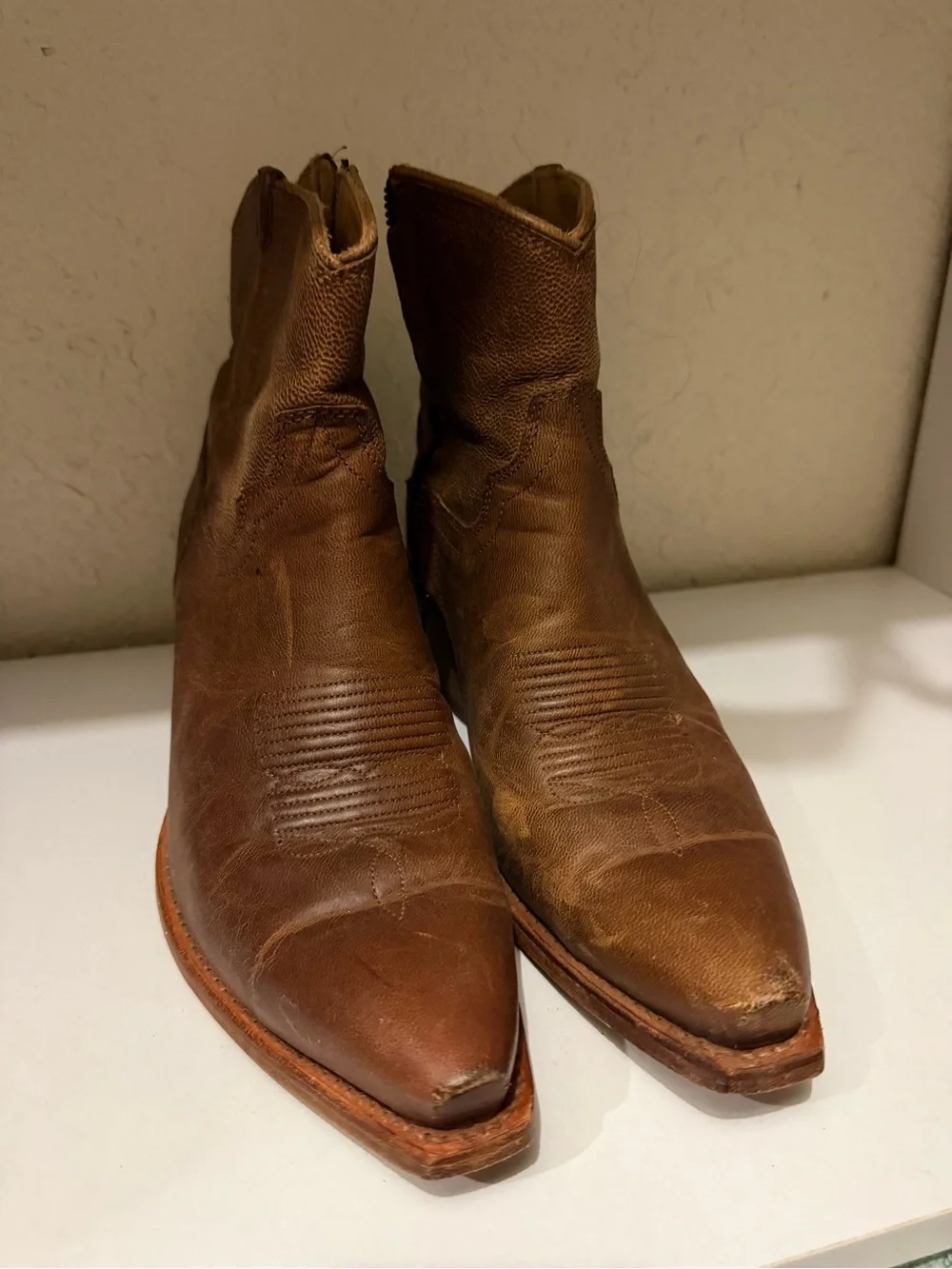Tecovas Brown Leather Women's Ankle Booties